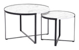 Zuo Modern Brioche MDF, Steel Modern Commercial Grade Coffee Table Set White, Black MDF, Steel