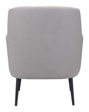 Zuo Modern Tasmania 100% Polyester, Plywood, Steel Modern Commercial Grade Accent Chair Gray, Black 100% Polyester, Plywood, Steel