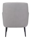 Zuo Modern Tasmania 100% Polyester, Plywood, Steel Modern Commercial Grade Accent Chair Gray, Black 100% Polyester, Plywood, Steel