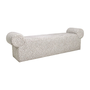 Sagebrook Home Contemporary Flared Arms Bench  - Gray Leopard 17047-01 Gray Non-woven Fabric