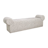 Contemporary Flared Arms Bench  - Gray Leopard