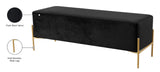 Isla Velvet / Engineered Wood / Stainless Steel / Foam Contemporary Black Velvet Bench - 48" W x 16" D x 17" H