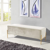 Isla Velvet / Engineered Wood / Stainless Steel / Foam Contemporary Cream Velvet Bench - 48" W x 16" D x 17" H