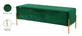 Isla Velvet / Engineered Wood / Stainless Steel / Foam Contemporary Green Velvet Bench - 48" W x 16" D x 17" H