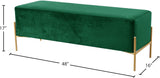 Isla Velvet / Engineered Wood / Stainless Steel / Foam Contemporary Green Velvet Bench - 48" W x 16" D x 17" H