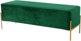 Isla Velvet / Engineered Wood / Stainless Steel / Foam Contemporary Green Velvet Bench - 48" W x 16" D x 17" H