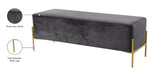 Isla Velvet / Engineered Wood / Stainless Steel / Foam Contemporary Grey Velvet Bench - 48" W x 16" D x 17" H