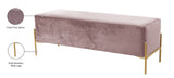 Isla Velvet / Engineered Wood / Stainless Steel / Foam Contemporary Pink Velvet Bench - 48" W x 16" D x 17" H