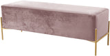 Isla Velvet / Engineered Wood / Stainless Steel / Foam Contemporary Pink Velvet Bench - 48" W x 16" D x 17" H