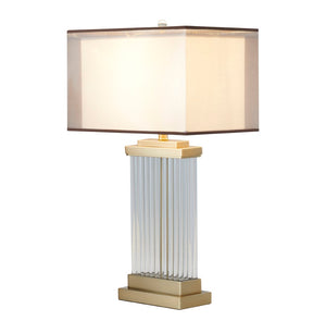 Bethel Gold Table Lamp in Metal & Marble