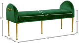 Owen Velvet / Engineered Wood / Foam Contemporary Green Velvet Bench - 55" W x 18.5" D x 27" H