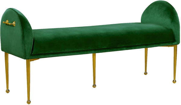 Owen Velvet / Engineered Wood / Foam Contemporary Green Velvet Bench - 55" W x 18.5" D x 27" H