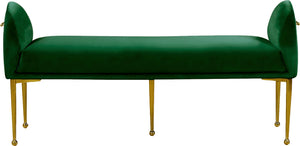 Owen Velvet / Engineered Wood / Foam Contemporary Green Velvet Bench - 55" W x 18.5" D x 27" H