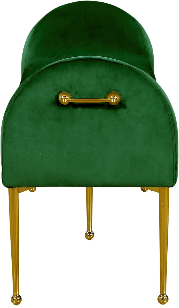 Owen Velvet / Engineered Wood / Foam Contemporary Green Velvet Bench - 55" W x 18.5" D x 27" H