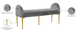 Owen Velvet / Engineered Wood / Foam Contemporary Grey Velvet Bench - 55" W x 18.5" D x 27" H