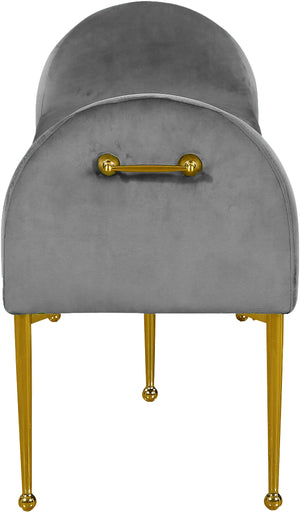 Owen Velvet / Engineered Wood / Foam Contemporary Grey Velvet Bench - 55" W x 18.5" D x 27" H