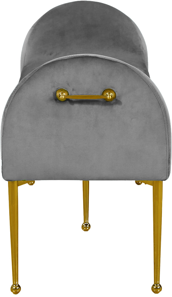 Owen Velvet / Engineered Wood / Foam Contemporary Grey Velvet Bench - 55" W x 18.5" D x 27" H