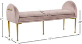 Owen Velvet / Engineered Wood / Foam Contemporary Pink Velvet Bench - 55" W x 18.5" D x 27" H