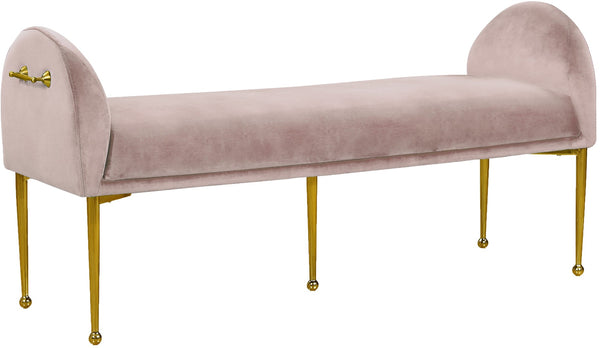 Owen Velvet / Engineered Wood / Foam Contemporary Pink Velvet Bench - 55" W x 18.5" D x 27" H