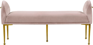 Owen Velvet / Engineered Wood / Foam Contemporary Pink Velvet Bench - 55" W x 18.5" D x 27" H