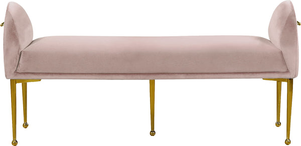 Owen Velvet / Engineered Wood / Foam Contemporary Pink Velvet Bench - 55" W x 18.5" D x 27" H