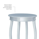 Silver Round Table With Shelf