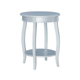 Silver Round Table With Shelf
