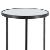 Sagebrook Home Contemporary Metal, Set of 2 -  21/24" Mirrored Side Tables, Black 16656 Black/gold Iron