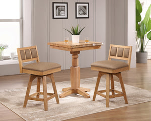 ECI Furniture Logan's Edge Adjustable Height Pub Table Complete, Natural Natural Wood solids and veneers
