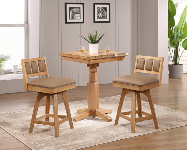 ECI Furniture Logan's Edge Adjustable Height Pub Table Complete, Natural Natural Wood solids and veneers