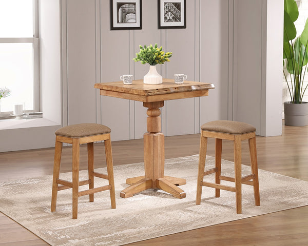 ECI Furniture Logan's Edge Adjustable Height Pub Table Complete, Natural Natural Wood solids and veneers