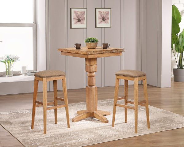 ECI Furniture Logan's Edge Adjustable Height Pub Table Complete, Natural Natural Wood solids and veneers