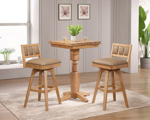 ECI Furniture Logan's Edge Adjustable Height Pub Table Complete, Natural Natural Wood solids and veneers