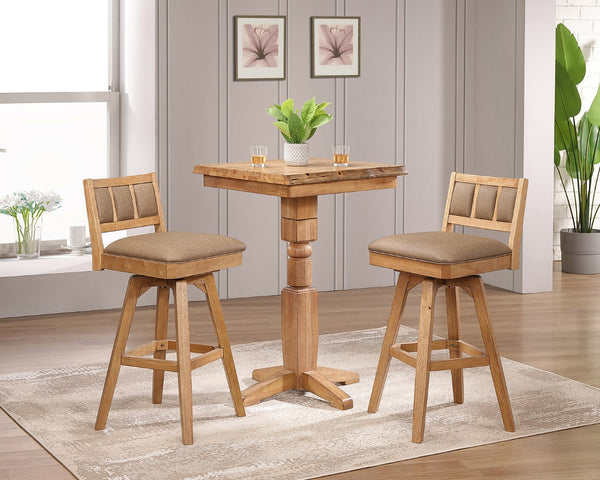 ECI Furniture Logan's Edge Adjustable Height Pub Table Complete, Natural Natural Wood solids and veneers