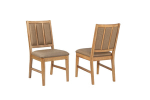 ECI Furniture Logan's Edge High Back Side Chair, Natural - Set of 2 Natural Wood solids and veneers