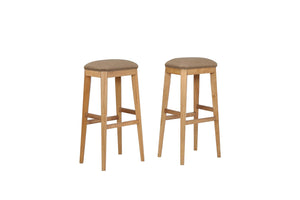 ECI Furniture Logan's Edge 30" Saddle Stool, Natural - Set of 2 Natural Wood solids and veneers