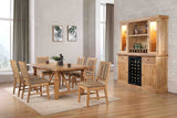 ECI Furniture Logan's Edge Trestle Dining Table With Live Edge, Natural Natural Wood solids and veneers