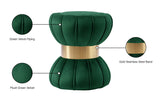 Vino Velvet / Engineered Wood / Stainless Steel / Foam Contemporary Green Velvet Ottoman/Stool - 15.5" W x 15.5" D x 17" H
