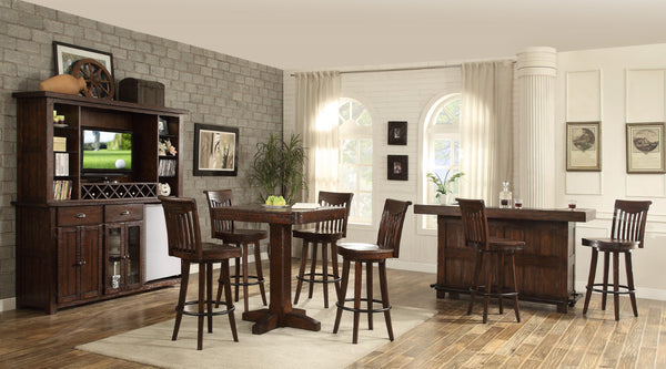 ECI Furniture Gettysburg 30" Barstool, Dark Distressed - Set of 2 Dark Distressed  Wood solids and veneers