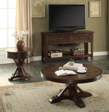 ECI Furniture Gettysburg Round End Table, Dark Distressed Dark Distressed Wood Solids and Veneers