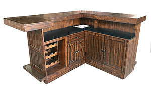 ECI Furniture Gettysburg Return Bar Complete, Dark Distressed Dark Heavily Distressed Hardwood solids and veneers