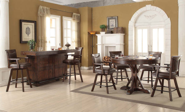 ECI Furniture Gettysburg Spectator Bar Stool, Dark Distressed - Set of 2 Dark Distressed Wood solids and veneers