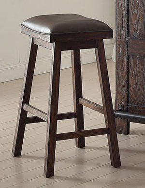 ECI Furniture Gettysburg 30" Saddle Stool, Dark Distressed - Set of 2 Dark Heavily Distressed  Wood solids and veneers