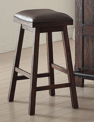 ECI Furniture Gettysburg 30" Saddle Stool, Dark Distressed - Set of 2 Dark Heavily Distressed  Wood solids and veneers