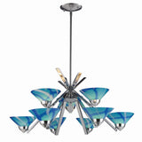 Refraction 31'' Wide 9-Light Chandelier - Polished Chrome