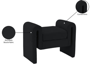 Stylus Boucle Fabric / Engineered Wood / Foam Contemporary Black Boucle Fabric Bench - 31.5" W x 17" D x 24.5" H