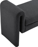 Stylus Boucle Fabric / Engineered Wood / Foam Contemporary Black Boucle Fabric Bench - 31.5" W x 17" D x 24.5" H