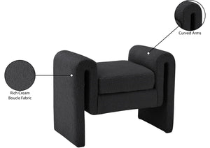 Stylus Boucle Fabric / Engineered Wood / Foam Contemporary Cream Boucle Fabric Bench - 31.5" W x 17" D x 24.5" H