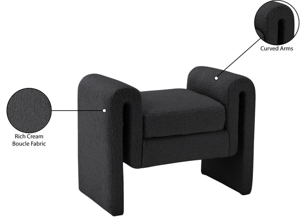 Stylus Boucle Fabric / Engineered Wood / Foam Contemporary Cream Boucle Fabric Bench - 31.5" W x 17" D x 24.5" H