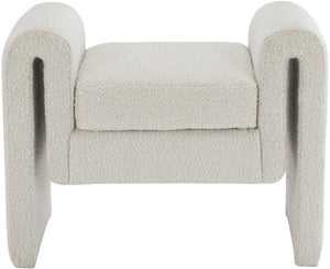 Stylus Boucle Fabric / Engineered Wood / Foam Contemporary Cream Boucle Fabric Bench - 31.5" W x 17" D x 24.5" H